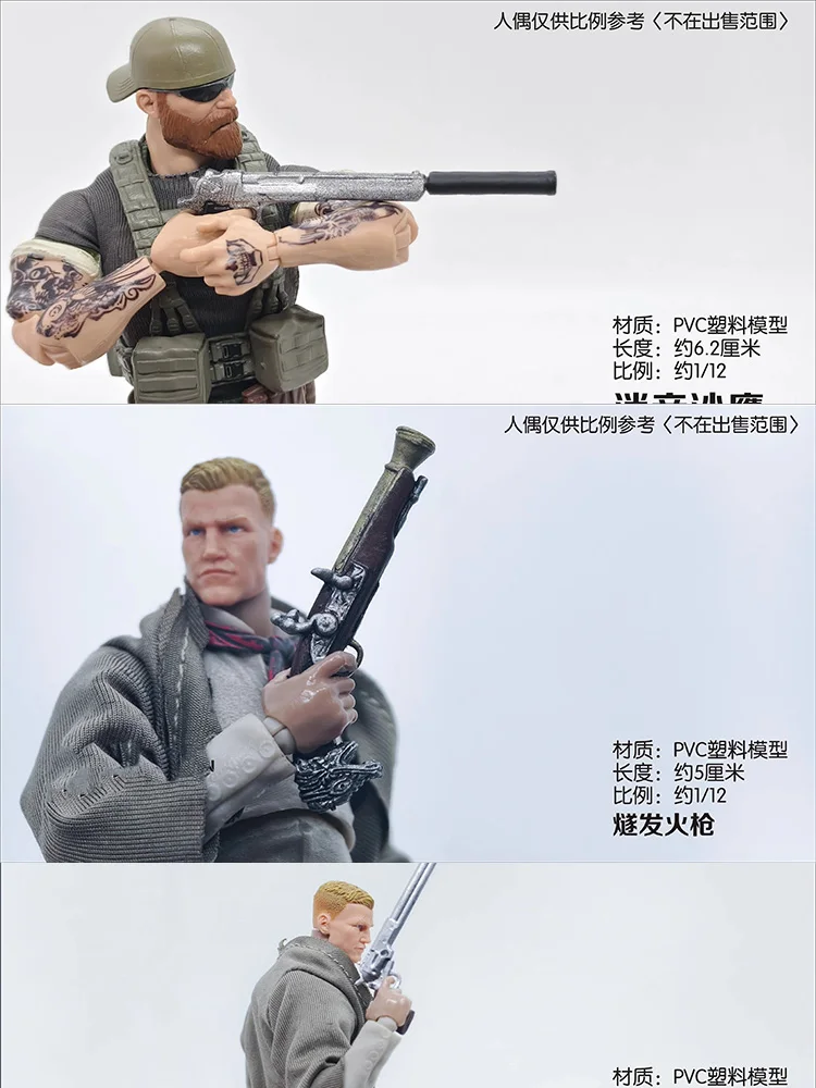 1/12 escala soldado militar mini pistola esquerda águia do deserto modelo brinquedos acessório para 6 "figura de ação terno móvel menina ornamento