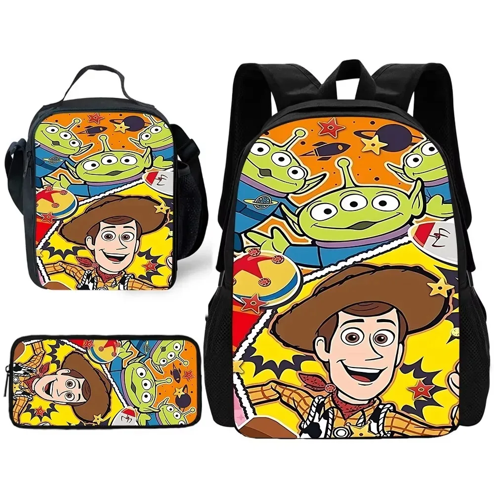 

Toy Stories Child School Backpack with Lunch Bags ,Pencil Bags ,School Bags for Boys Girls Best Gift
