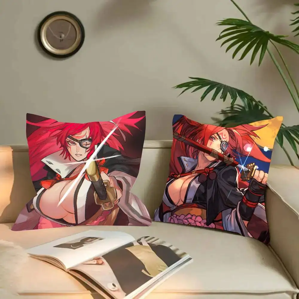 Baiken Fighting Game G-Guilty Gear Pillow Case Fashion Square Pillowcase Bedroom Sofa Room Ins Decoration Leisure