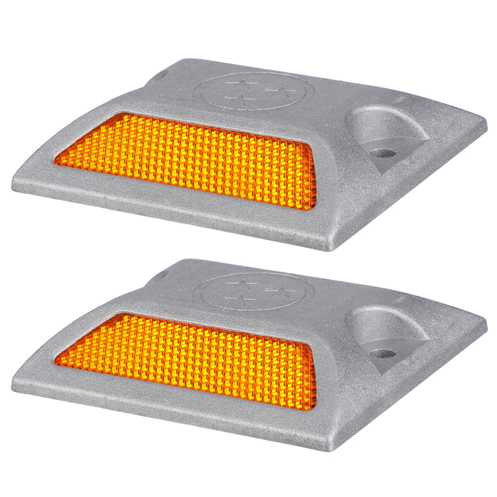 2Pcs Reflective Pavement Markers Road Studs for Driveway Parking Lot Bike Path Freeway Reflectors All Weather Use