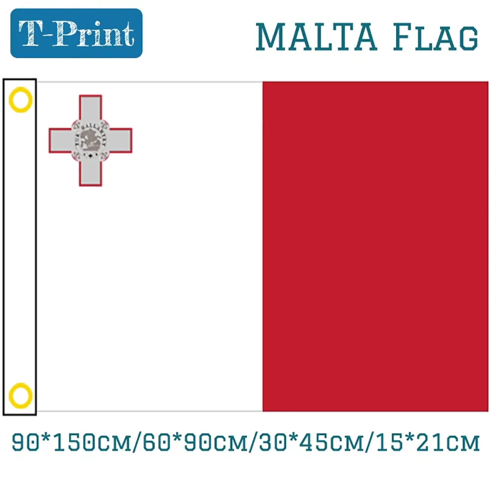 Hanging Flag 90*150cm/60*90cm/30*45cm/40*60cm/15*21cm Malta National Flag 3x5 Feet