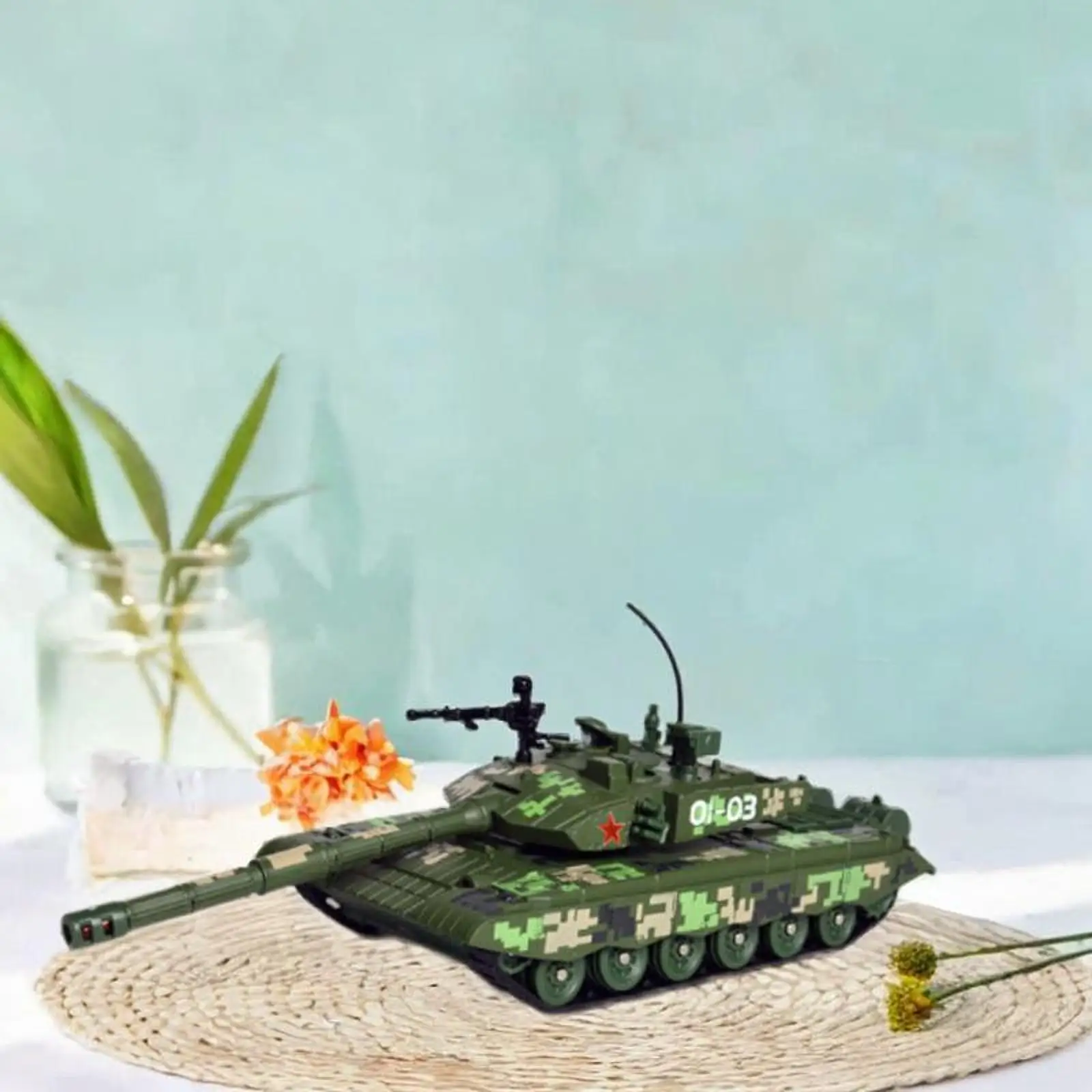 Tank Model Tracked Crawler Chariot Realistic Desk Decor Collectibles Vehicle Toy
