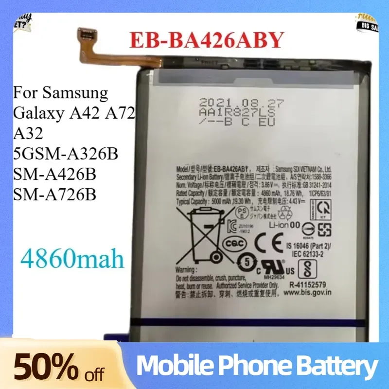 EB-BA426ABY 5000mAh High Quality Replacement Battery For Samsung Galaxy A42 A72 A32 5G Mobile Phone