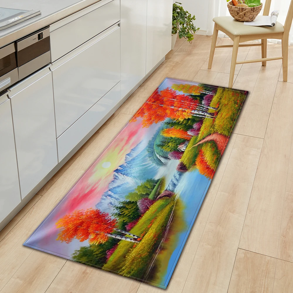 Kitchen Mat Entrance Doormat House Living Room Balcony Decoration Carpet Home Hallway Bath Door Bedroom Floor Non-Slip Foot Rug