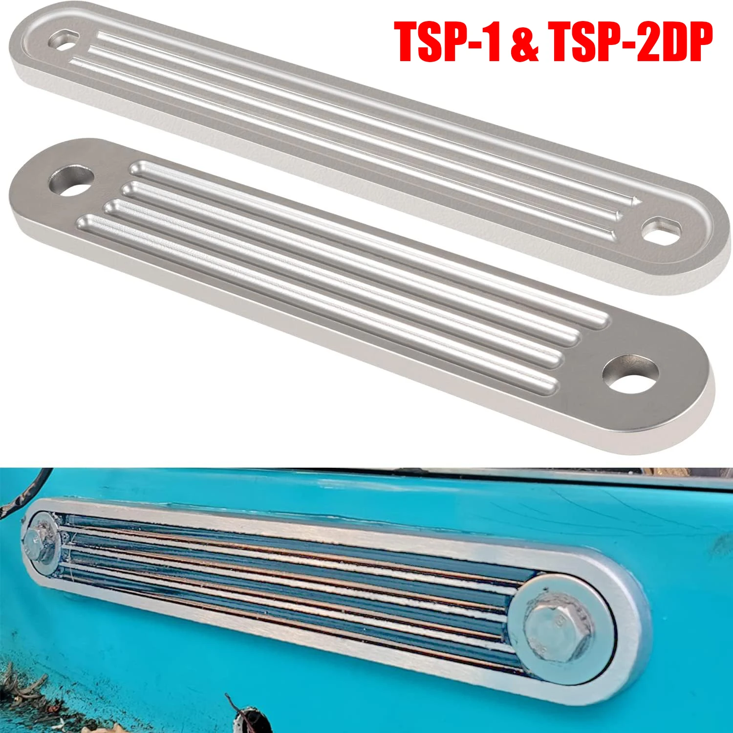 

TM TSP-1 TSP-2DP Transom Support Plate Kit for Top Support and Lower Support Bolt Holes Size 15” x 2” / 12” x 2” Thickness 3/8”