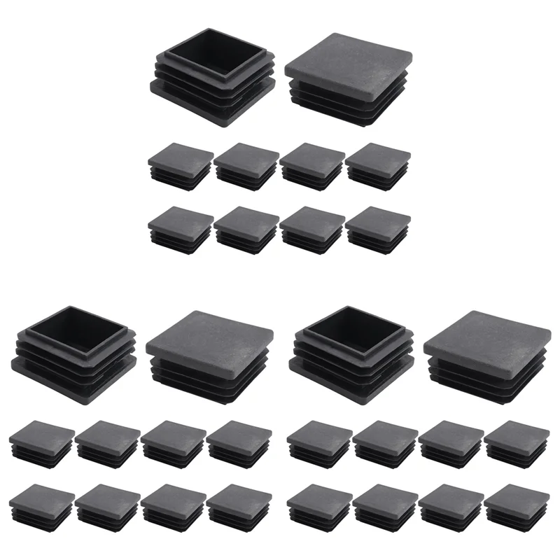 

FX-30 Pcs Plastic Square Blanking End Cap Tubing Tube Inserts 38Mm X 38Mm