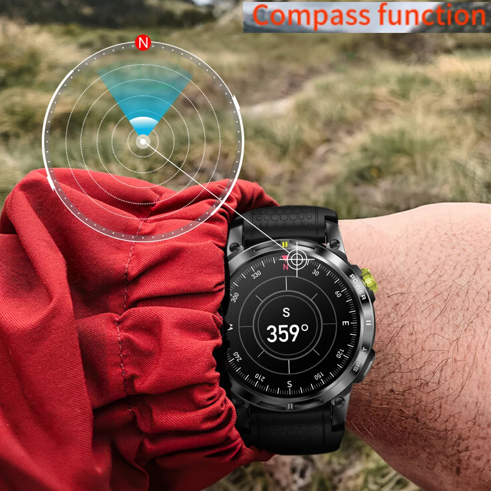 

2026 New 1.508" Amoled Screen Men Women Outdoors Sports Compass Smartwatch Blue Tooth Call Waterproof Women Smart Watch Health