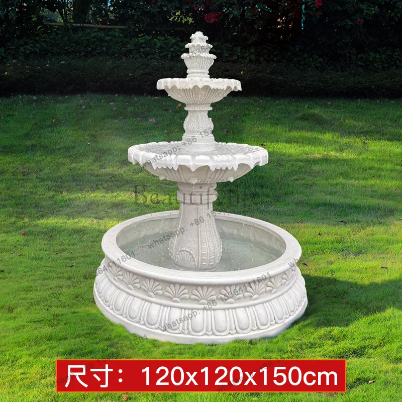 FG  wedding fountain garden outdoor courtyard water feature flowers wishing pool