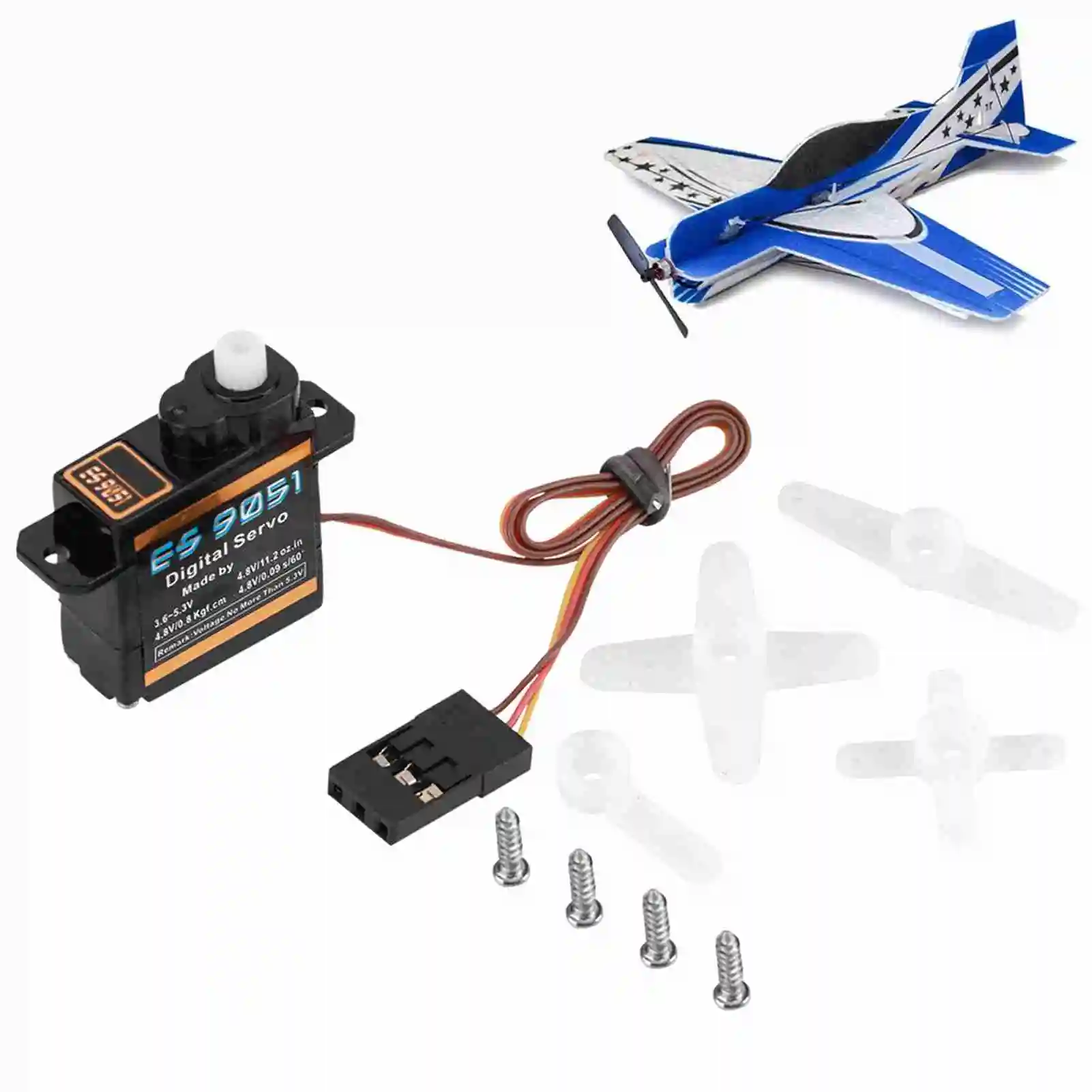 Digital Servo EMAX ES9051 4.1g Digital  Servo Plastic Gear 0.8kg  for 3D F3P RC Airplane  Servo RC  Servo