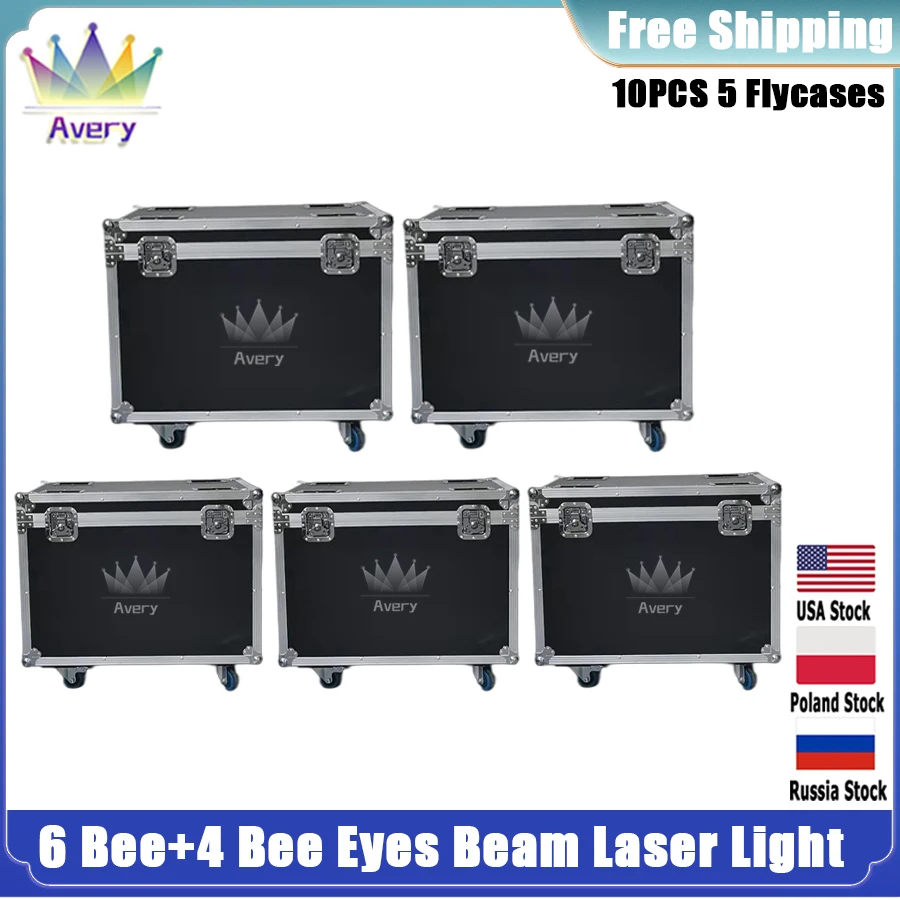 

0 Tax 5 Flight Case For 6 Arms 6in1 RGBW LED Moving Head Light By Sound Activated And DMX 512 For DJ Disco Stage Party Music Pub