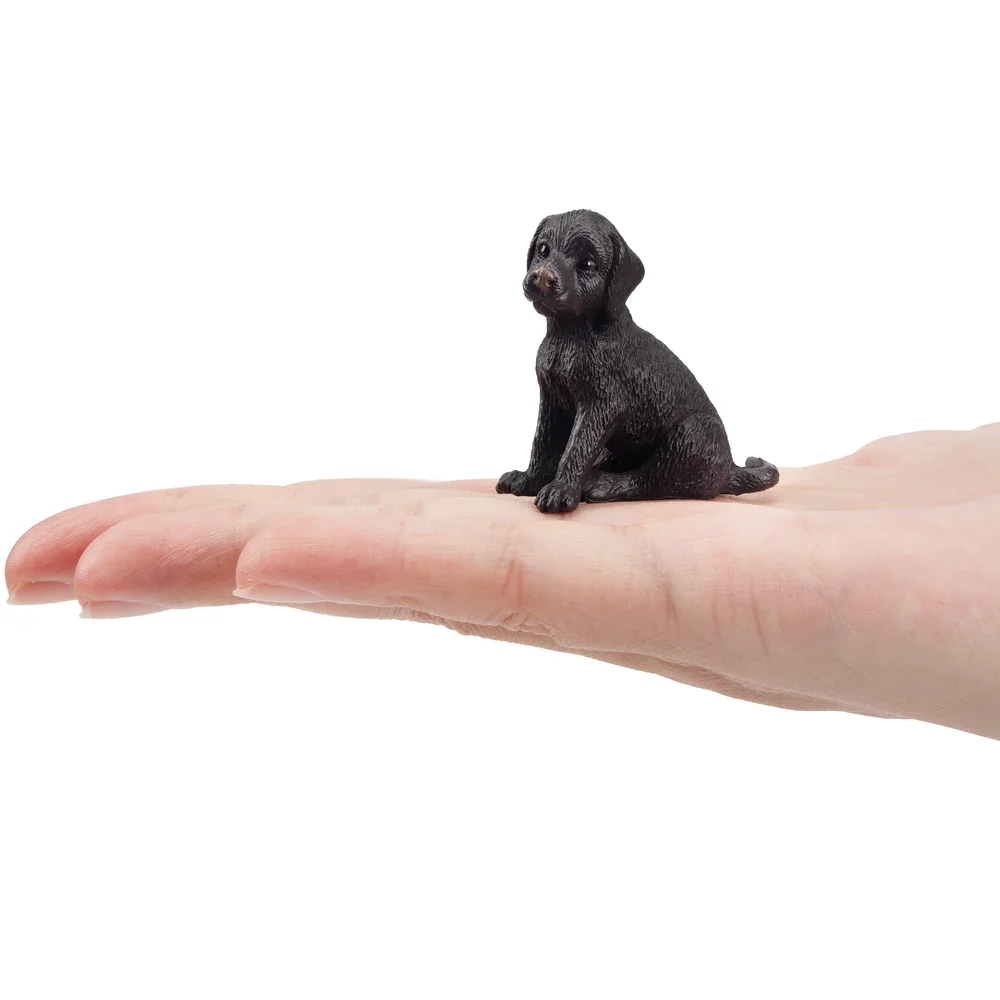 Simulation Dog Pet Animal Model Toy Mini Black Labrador Retriever Puppy Figures Dolls Action Figurines Toys for Children Gift