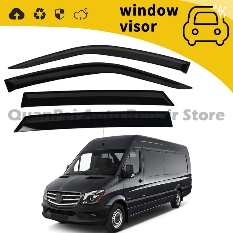 For Mercedes-Benz Sprinter 2015–2023 Rain Shield Door Visor Window Deflector Eyebrow Guard
