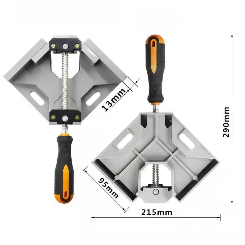 90 Degree Right Angle Clip Clamp Single Handle Aluminum Alloy Corner Clamp Woodworking Picture Frame Clip Right Angle Folder