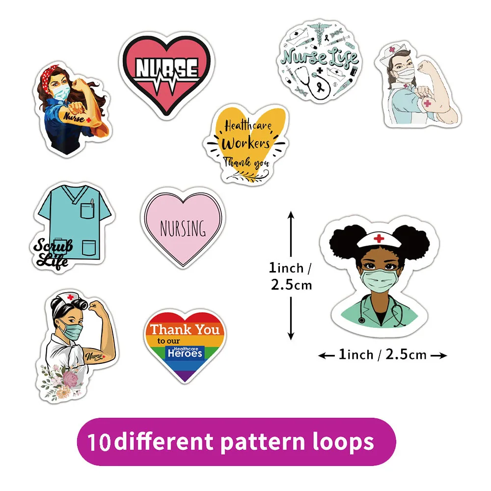 500PCS Nurse Series Stickers, Graffiti Roll Stickers, Decorative Luggage, Refrigerator, Notebook Waterproof Stickers