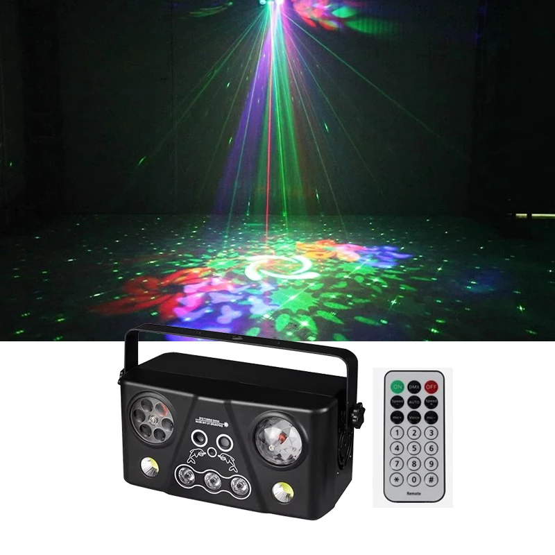 

DJ Led Crystal Magic Ball Picture Wheel Red Green Laser RGB Led Wash Flash Remote For DJ Disco Party KTV Club