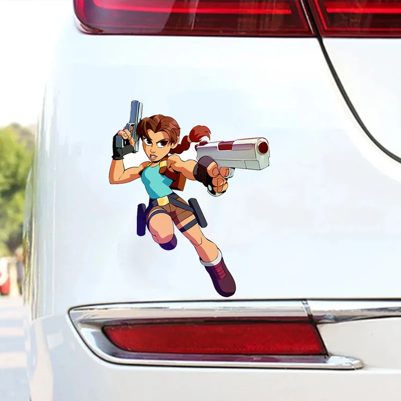 لارا كروفت ملصق سيارة شخصي ، ملصق حامي الباب ، مصد الزجاج الأمامي ، ديكور إبداعي من الفينيل #2