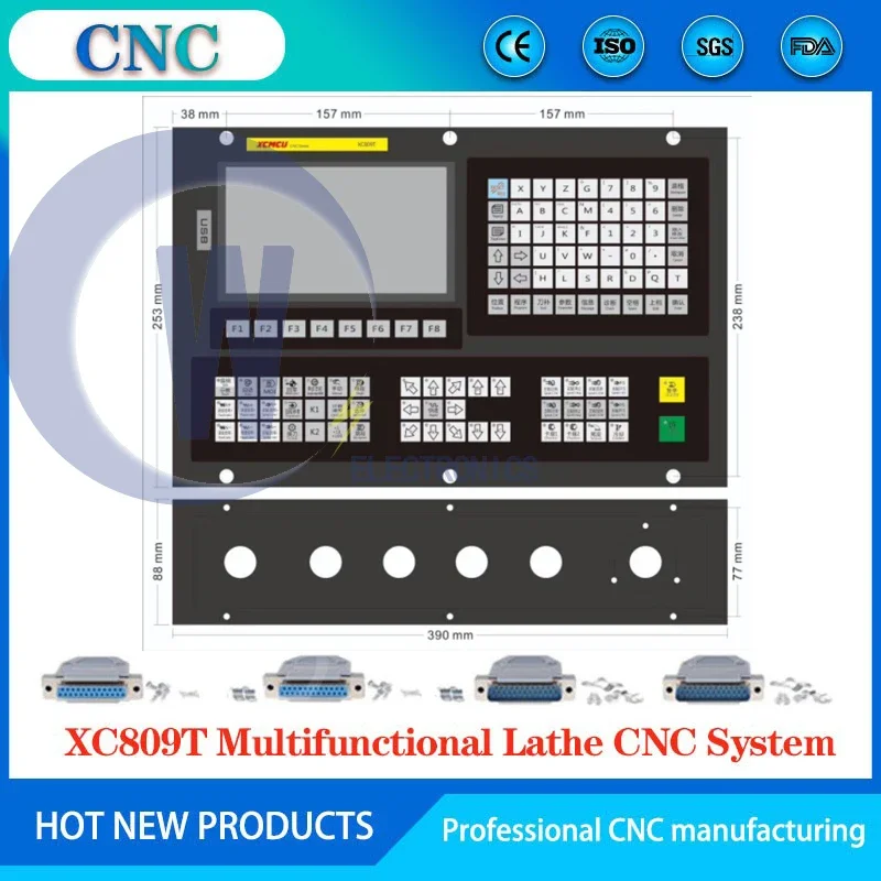 CNC controller for lathe CNC system Xc809t 2/3/4/5/6 axis linkage multi-function dual-modulus spindle car side control