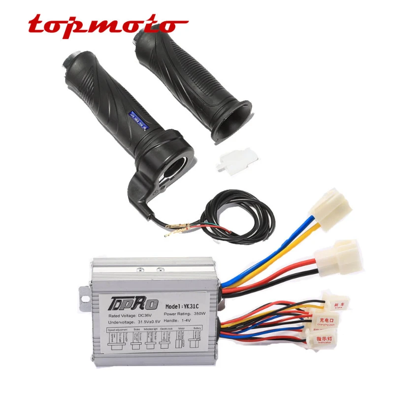 36V 800W24V 500W Motorcycle Brush Motor Speed Controller Throttle Grips For Electric  Scooter Electric Quad ATV