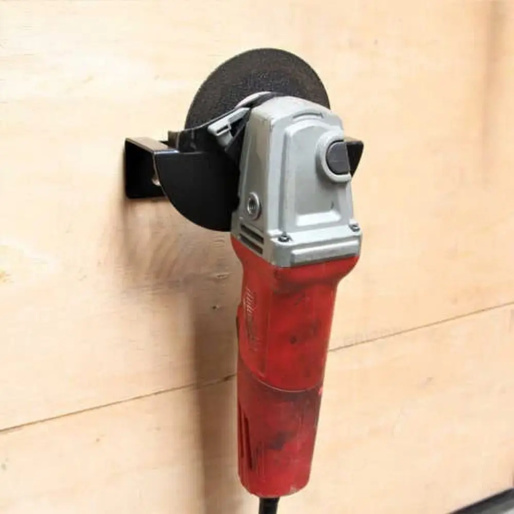 حامل طاحونة زاوية عالمي عالي التحمل مثبت على الحائط حامل طاحونة زاوية DIY منظمة أدوات تثبيت على الحائط باللون الأسود #1