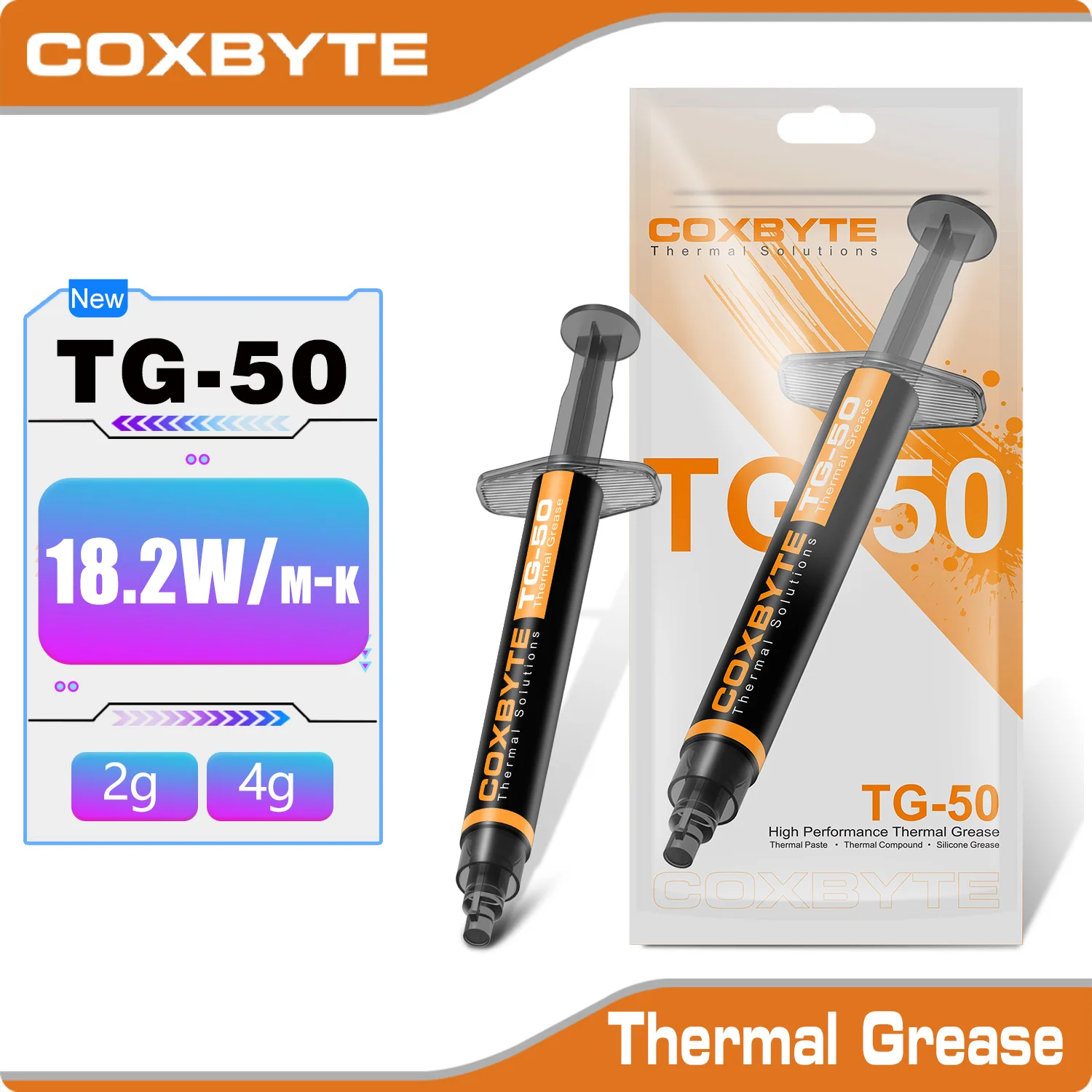 Coxbyte Thermal Paste 18.2W/mk for CPU Cooler AMD Intel Processor Computer Cooling Fan VGA GPU Compound Heatsink Plaster
