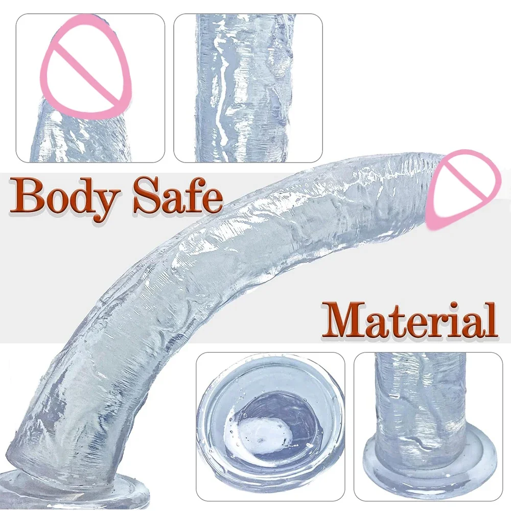 Realistic Dildo with Small Glans Balls-Free 13.4 Inch Big Dildo Black Jelly Dildo with Suction Cup Anal Sex Toys for Women Men