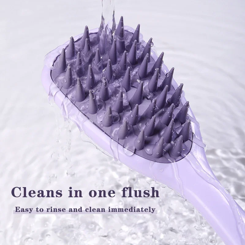 Long Handle Shampoo Brush Silicone Scalp Massage Comb Hair Washing Brush Head Massager Bath Brush Body Scrubber Hair Accessories