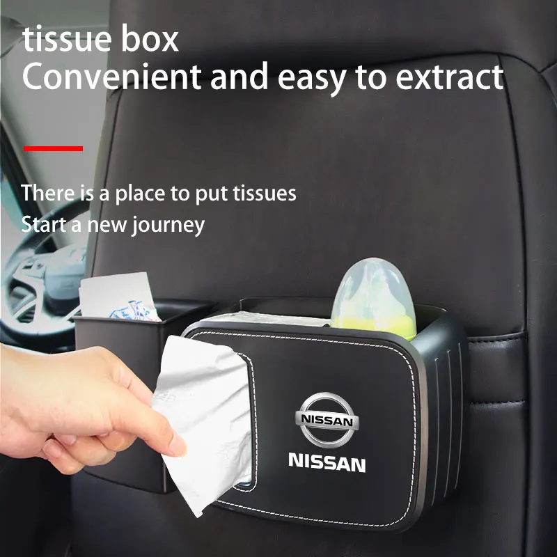 car seat back trash can Storage box Storage pocket For Nissan Qashqai Tiida Kicks Versa Leaf Sentra Altima X-trail Accessories