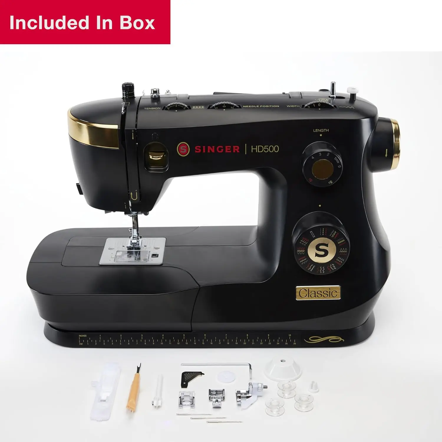 Heavy Duty 500 Classic Sewing Machine with Accessory Kit | Strong Motor with Enhanced Piercing Power, 23 Built-In Stitches