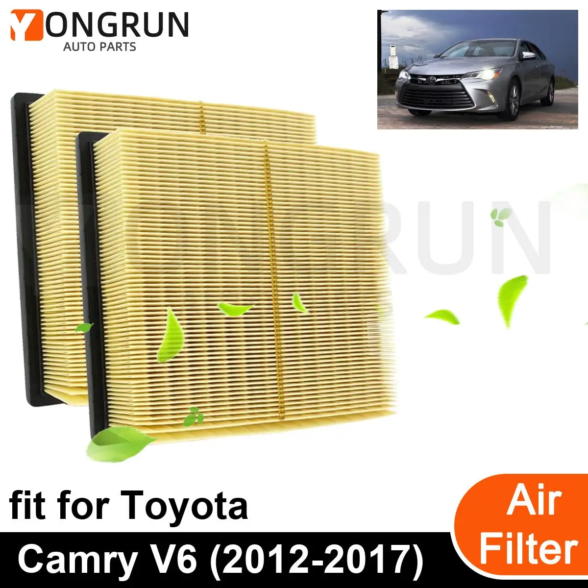 2Pcs New Car Engine filter element Cleaner for 2012-2017 Toyota Camry V6 Car Accessories OEM CA10755 17801-0P050 17801-0P051