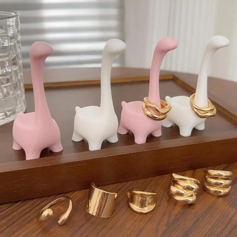 2026 Creative Cartoon Dinosaur Ring Holder Pink Multi Functional Durable Jewelry Packaging Display Ring Stand Tools Accessories view 5
