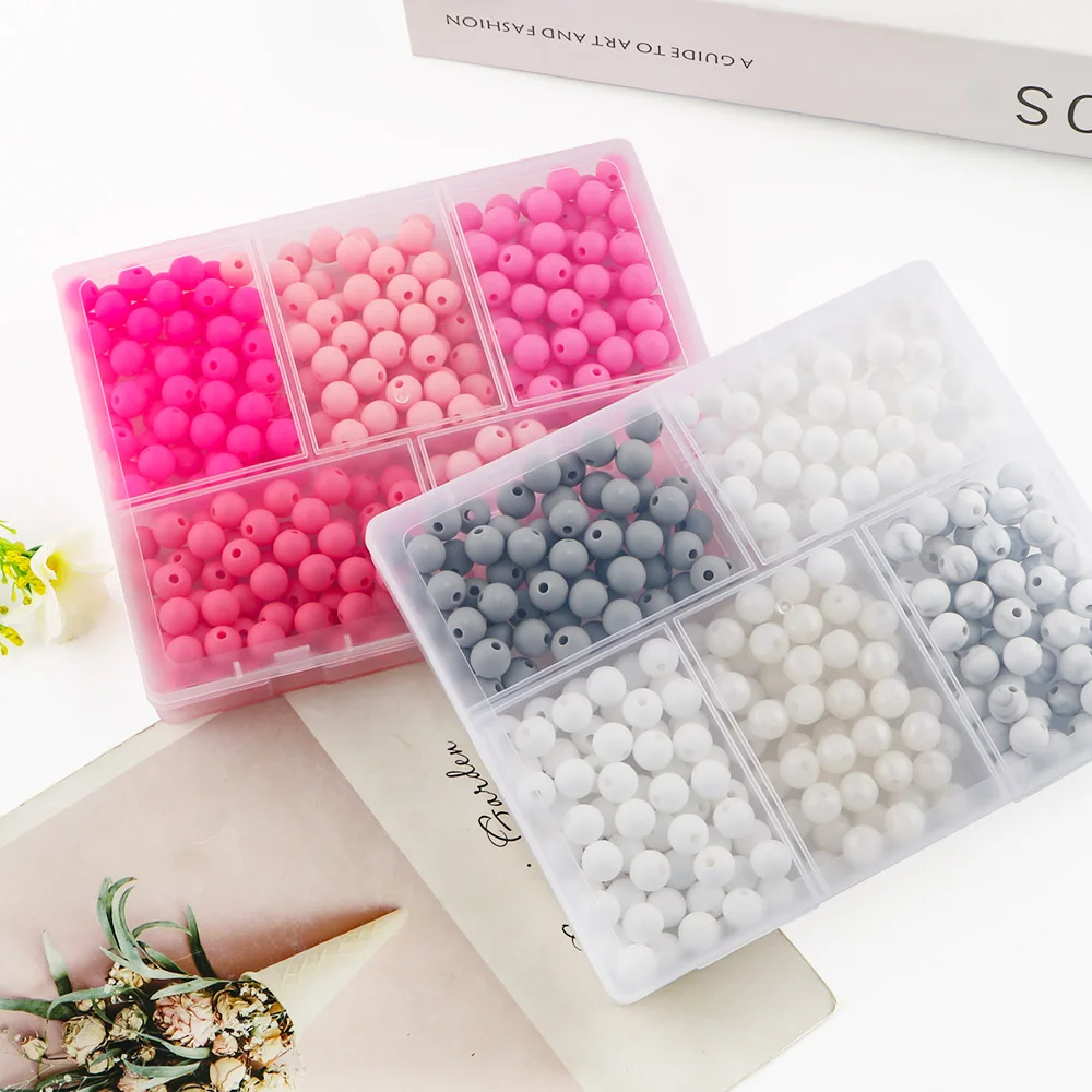 300PCS/Box, 9MM Multiple Silicone Beads Combined In The Same Color Scheme, Allowing You To Easily Match Your DIY Handmade Beads