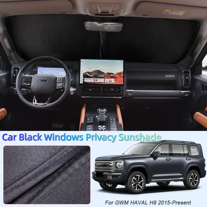 

For GWM HAVAL H9 2015-Present Car Black Windows Privacy Sunshade Auto Anti-UV Heat Insulation Protect Cover Interior Accessories
