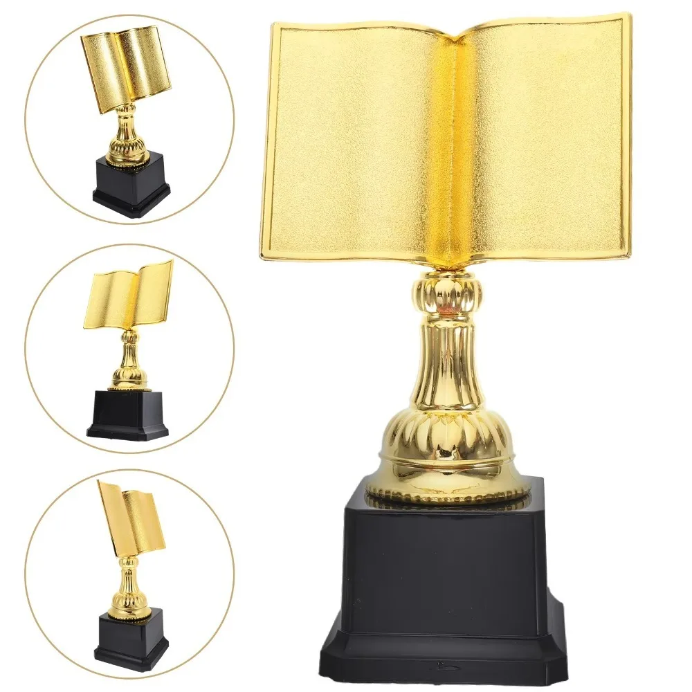Plastic Gold Awards Trophy Book Shaped Competition Children's Small Prize Cup Reading Star Craft Souvenirs