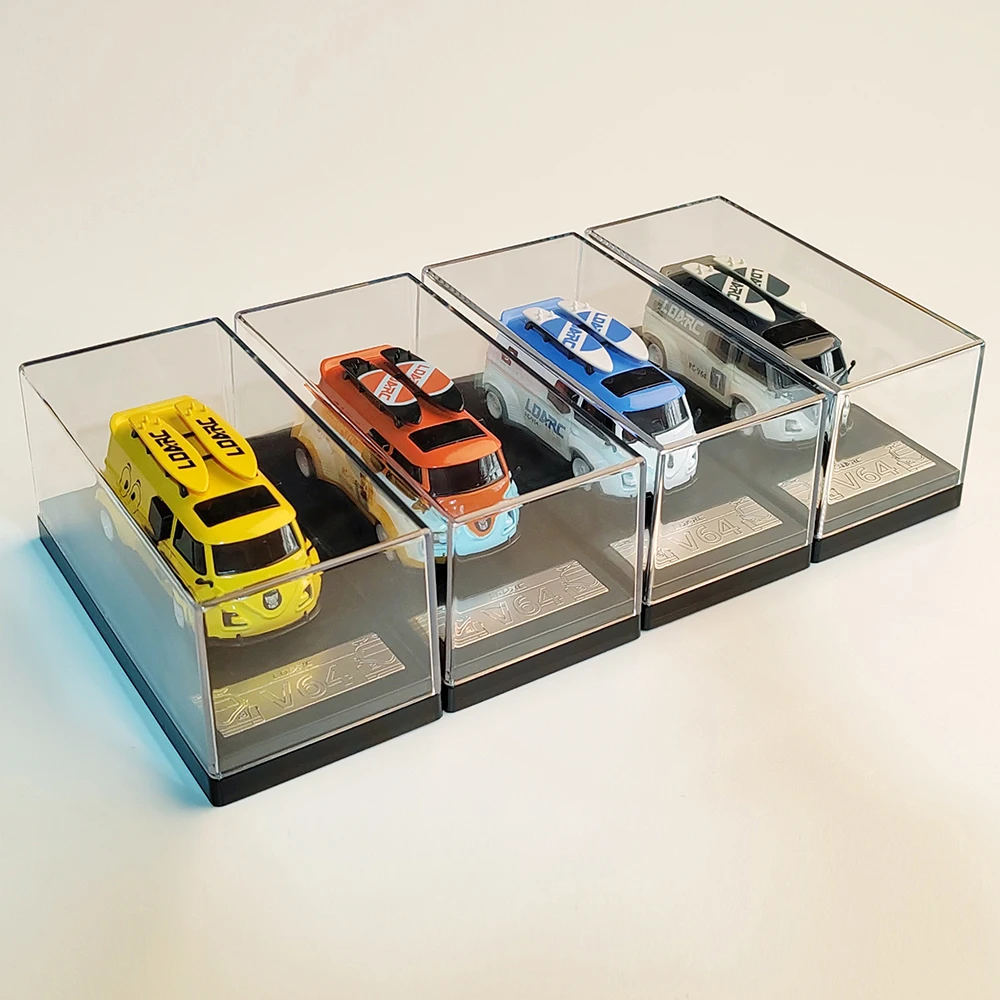 1:64 LDARC V64 Mini Remote Control Bus Mainan Meja Anak Profesional 2.4g Micro Van Mobil RC untuk Anak-anak