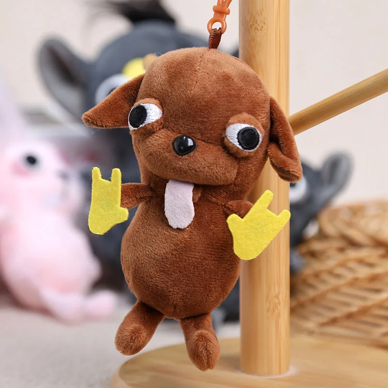 Cute And Adorable Chihuahua Puppy Plush Pendant Ugly And Cute Creative Dog Plush Toy Backpack Abstract Plush Keychain Gift