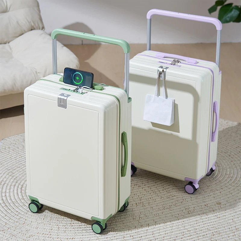 

Wide-Handle 20-28 Inch Lightweight Carry-On Suitcase Multi-Functional Travel Luggage with Smooth-Rolling Wheels Suitcase