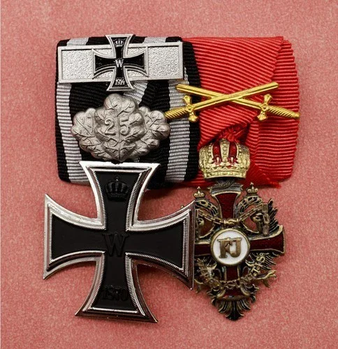 

Немецкий железный крест 1870 года и Австро-Венгерский орден Франц Иосиф I, медаль-значок