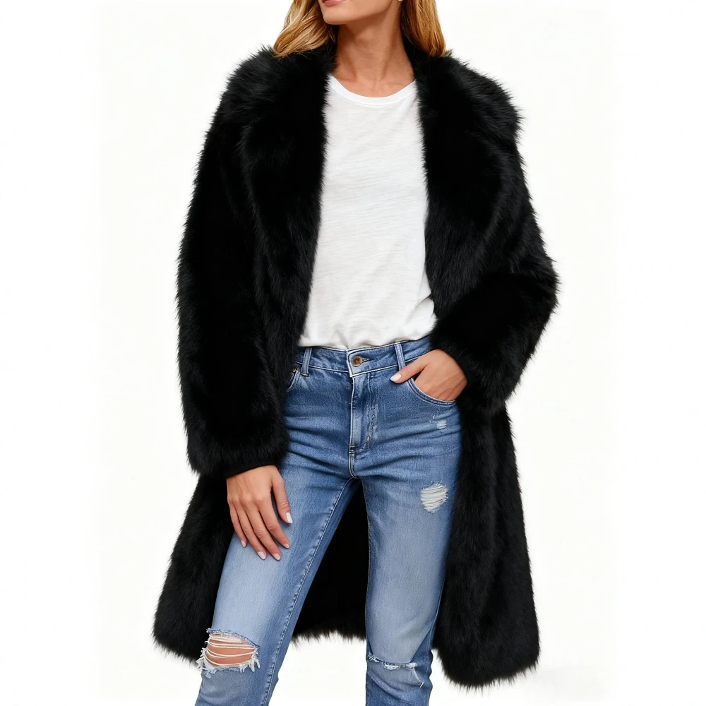 

Повседневное плюшевое пальто, зимняя одежда, женская модная верхняя одежда, удобный мягкий материал, стиль без украшения