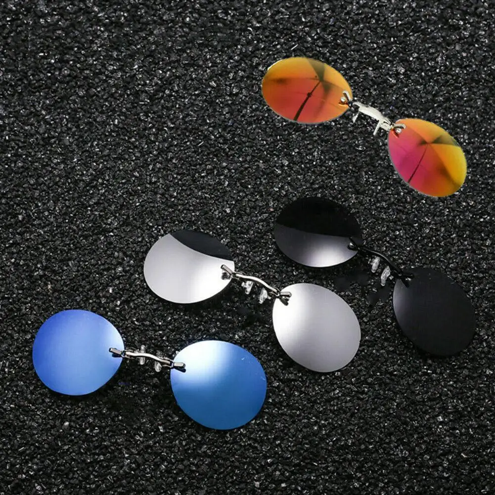 Clip On Nose Glasses Round Rimless Matrix Morpheus Sunglasses Mini Frameless Vintage Men Eyeglasses image 2
