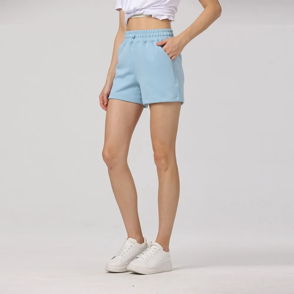 Women Cotton Yoga Shorts Soft Comfy Gym Shorts Casual Summer Cycling Sports Short Pants High Waist Running Clothes With Pockets