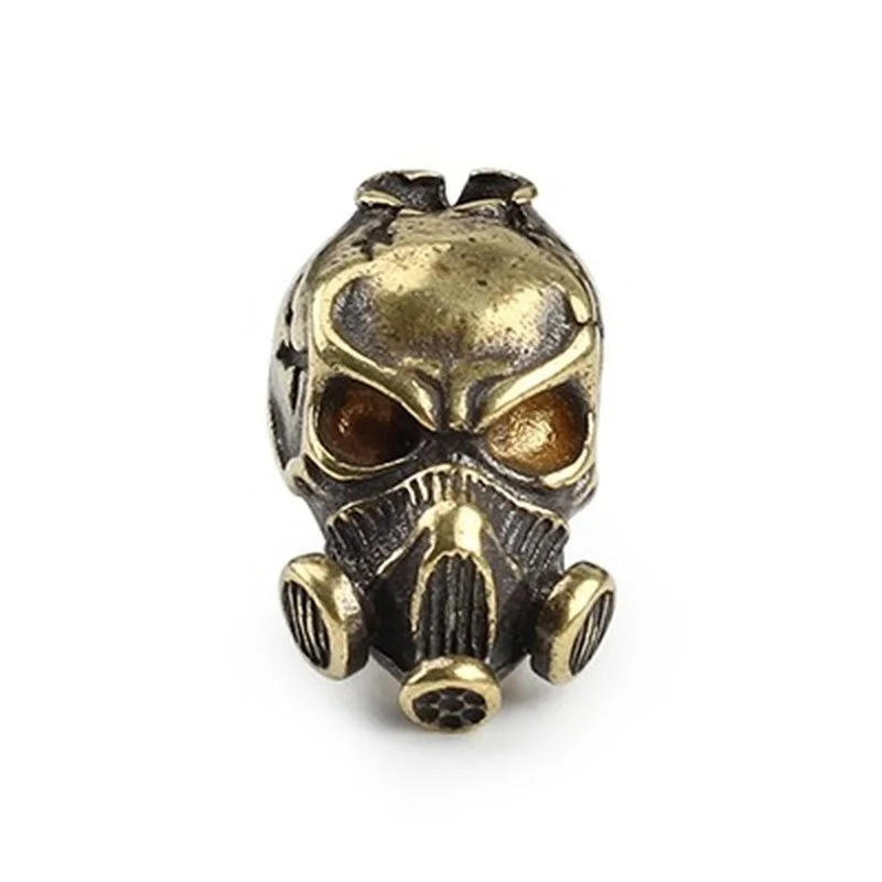 Pirate EDC DIY Knife Beads Pendant Vintage Color Brass Outdoor Tools Yellow Brass Skull Paracord Beads