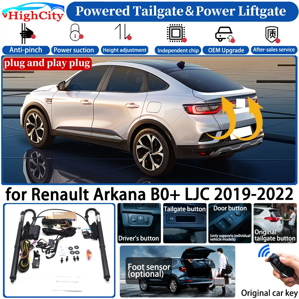 for Renault Arkana B0+ LJC 2019 2020 2021 2022 Automatic Smart Powered Tailgate Power Liftgate System Intelligent Trunk Lift Kit