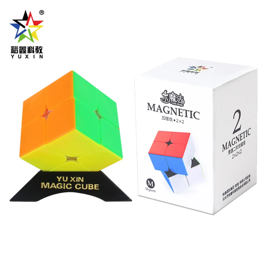 YuXin 리틀 매직 마그네틱 큐브, 2x2 V2M 전문 스피드 자석 큐브, Magico 2X2 스마트 게임, 교육용 로직 피젯 토이