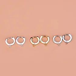 S925 sterling silver semi-finished open ear loops Handmade diy materials for accessories for women