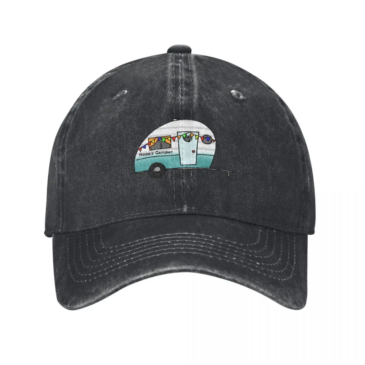 Summer Happy Camper Van Baseball Cap western Hat Sunscreen birthday Kids Hat Girl Men's