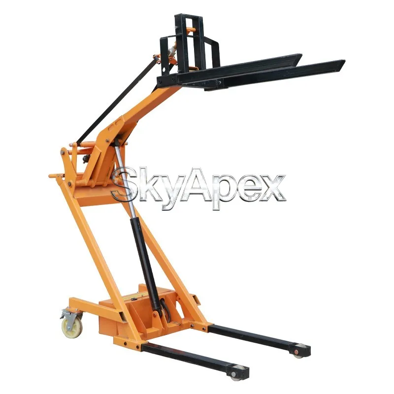 

Hand Push Oil Drum Cart Portable Electric Hydraulic Articulated Forklift Loading Crane Arm Warehouse Cargo Handling Equipment