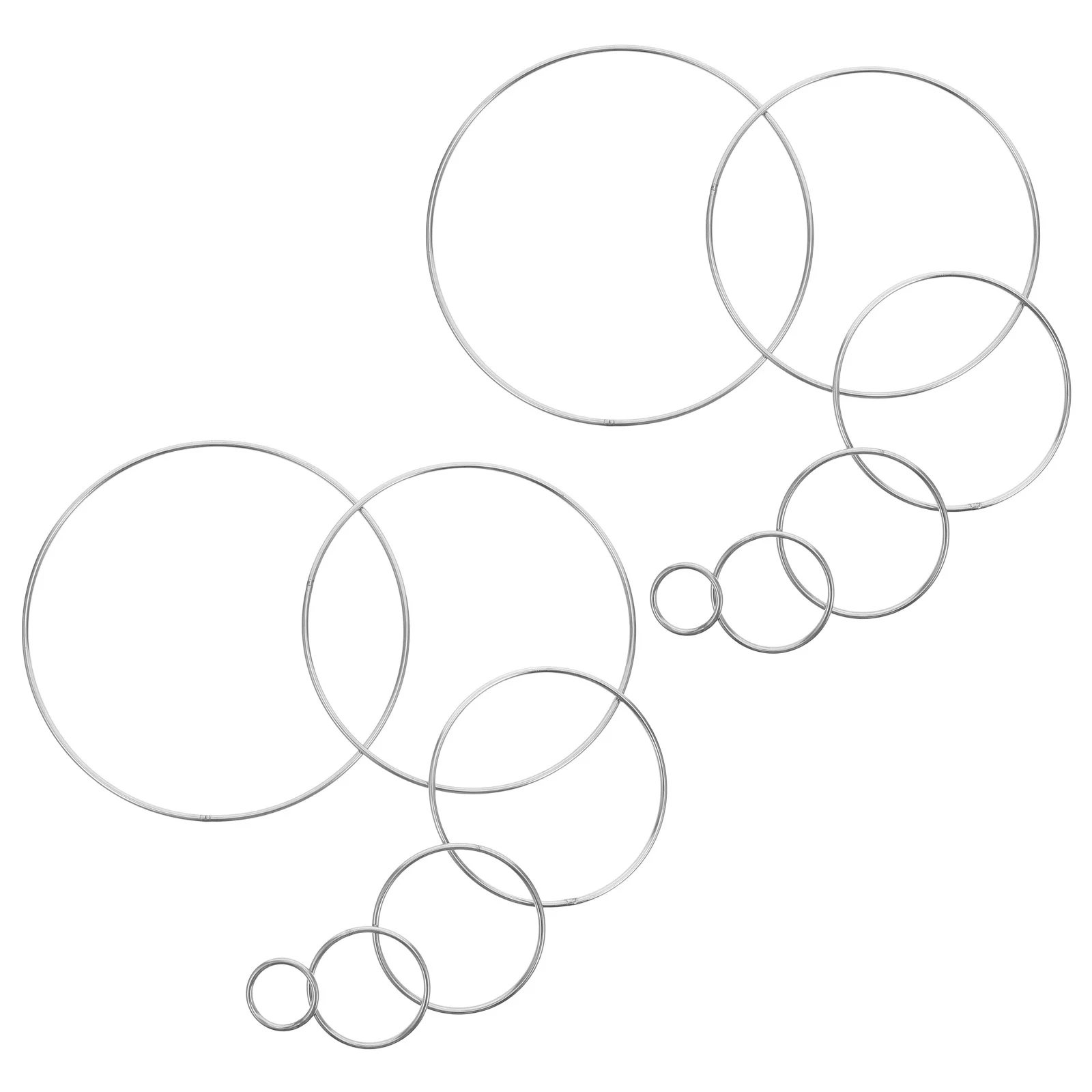 

12Pcs Stainless Steel Metal Rings Strong Craft Hoops Dreamcatcher Macrame Ring Set Wreath Frame Metal Rings for Crafts