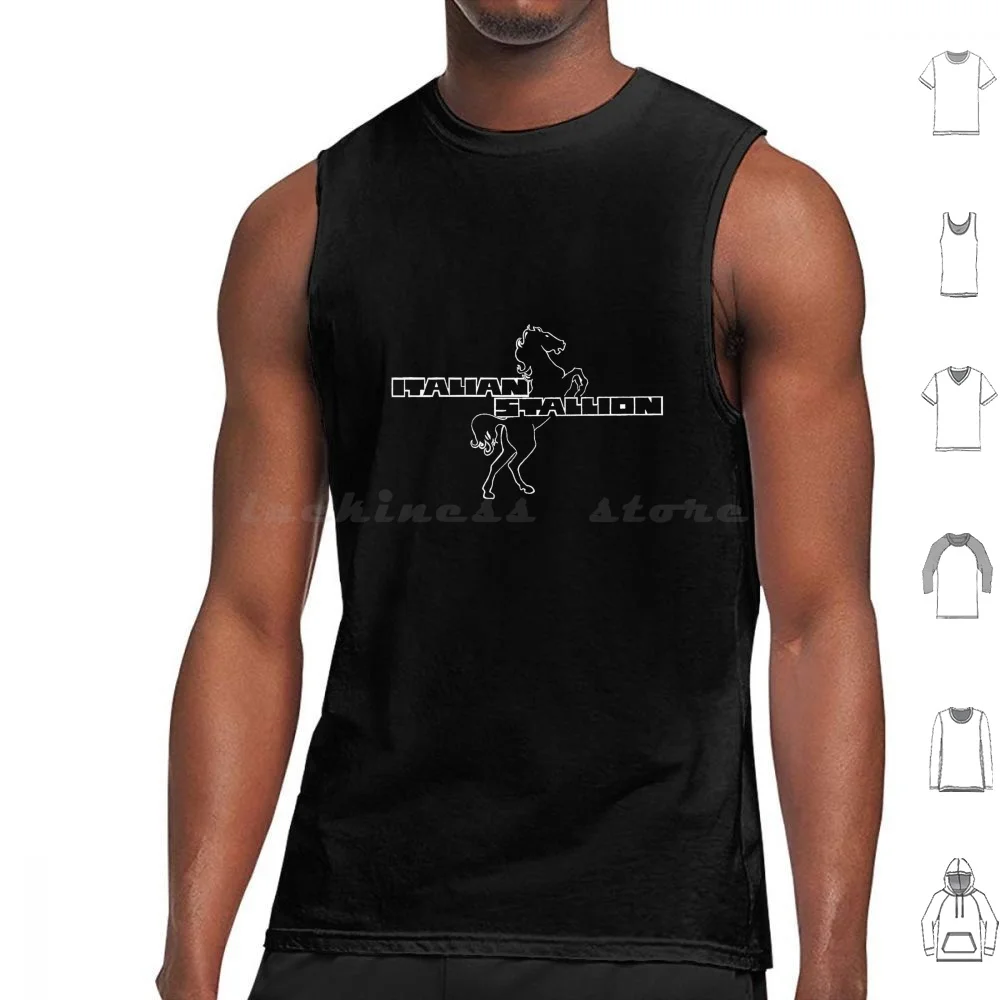 Italian Stallion Print Tank Tops Print Cotton Italian Macho Stallion Horses Machismo Italian Man Italy Naples Vienna Male