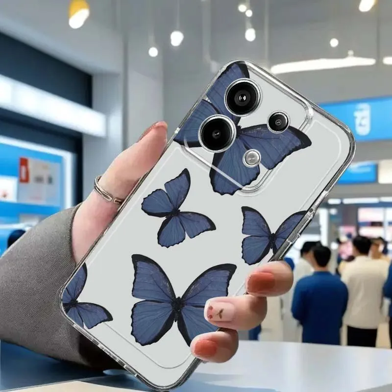 

Butterfly Beautiful Art For Xiaomi Redmi Note 15 14 13 12 11E 9 9T 8 8T Pro Plus Turbo 5G Fashion TPU Transparent Phone Case