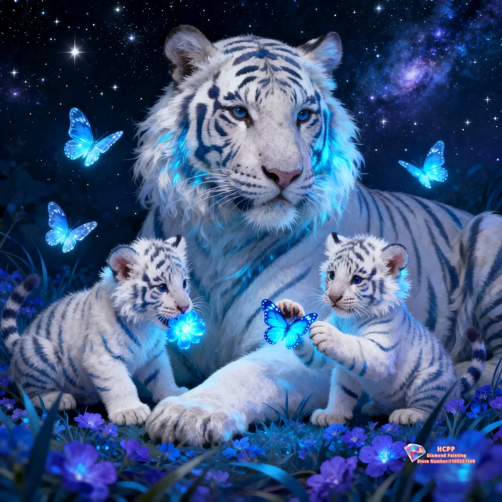 

Tiger And Butterfly Animal Diamond Painting Kit 5D DIY Diamond Embroidery Cross Stitch Handmade Art Gift Crafts Home Decor